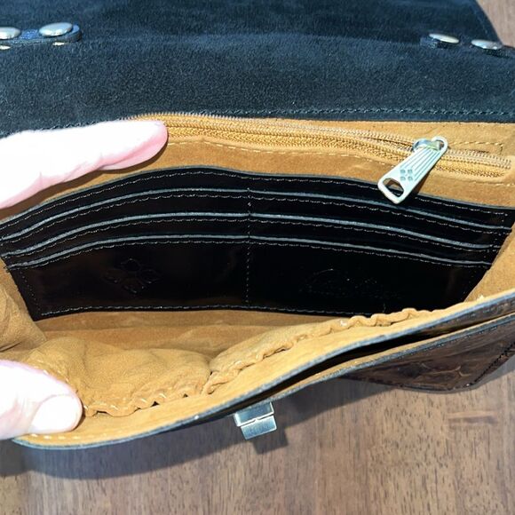 Patricia Nash Consilina Floret Leather Crossbody Bag Abstract Animal Print EUC - Picture 8 of 13